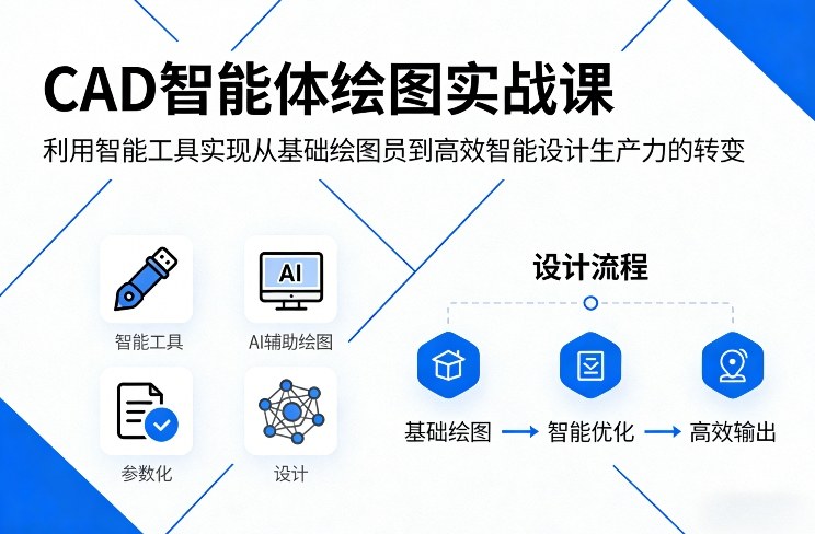 CAD智能体绘图实战课，利用智能工具，实现从基础绘图员到高效智能设计生产力的转变-秀朋网创