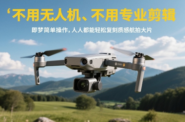 不用无人机、不用专业剪辑，即梦简单操作，人人都能轻松复刻质感航拍大片-秀朋网创